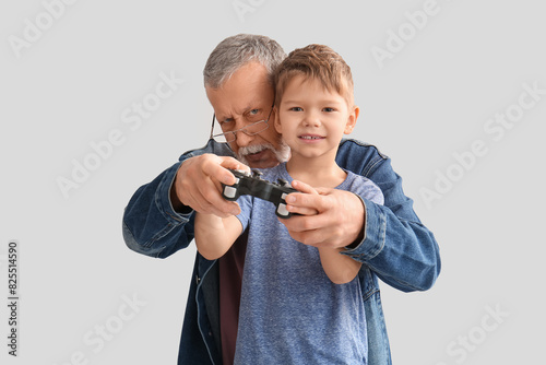Grandfather with his happy ...