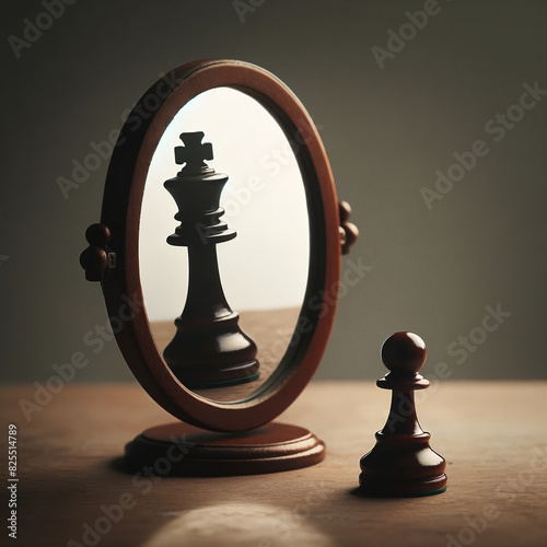 Pawn Reflected as King in Mirror.
