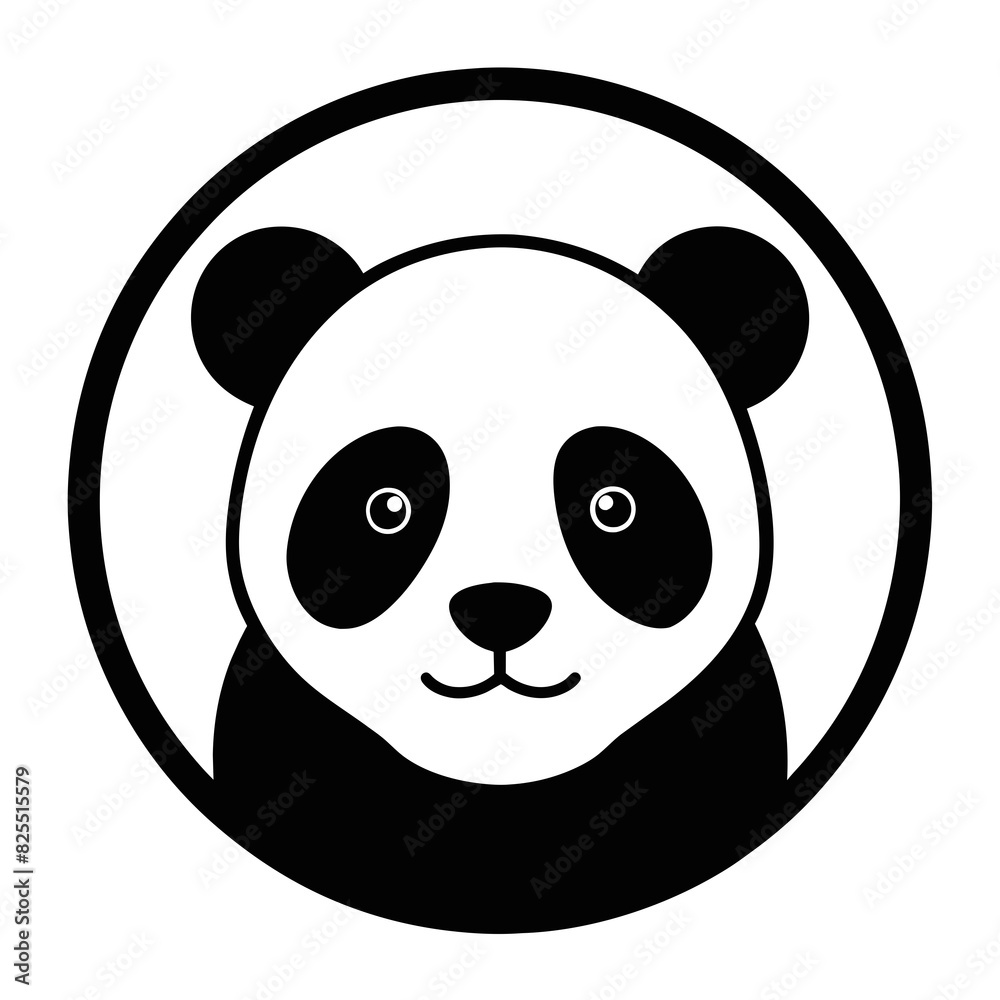 Panda Icon Vector: Adorable Illustration Encircled for Versatile Use Panda Icon Vector: Adorable Illustration Encircled for Versatile Use