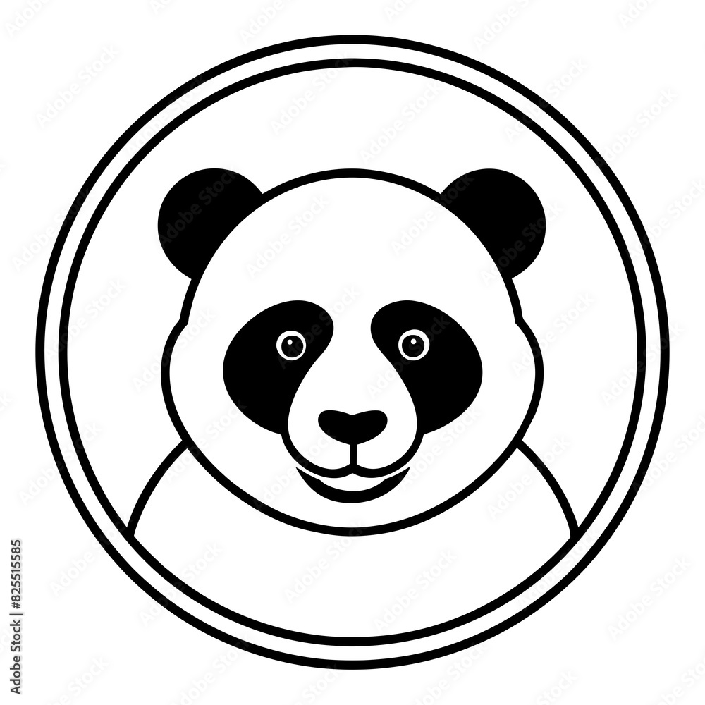 Panda Icon Vector: Adorable Illustration Encircled for Versatile Use Panda Icon Vector: Adorable Illustration Encircled for Versatile Use