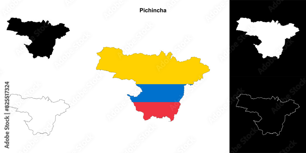 Obraz premium Pichincha province outline map set