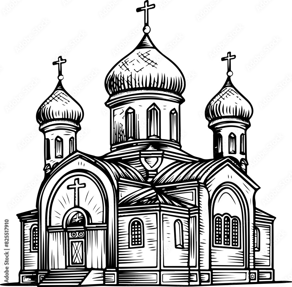Sketch of Serbian Orthodox Church