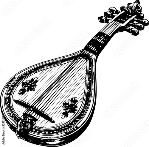 Illustration of a Decorative Mandolin