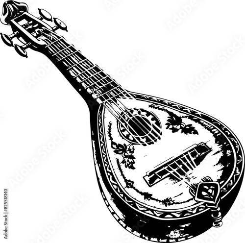 Illustration of a Decorative Mandolin