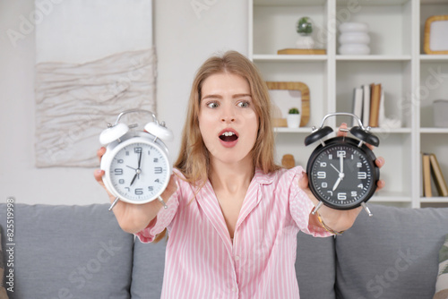 Shocked young woman in paja...