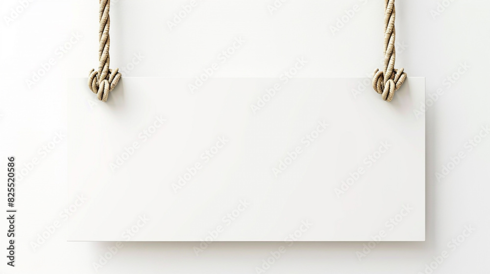 White wall background ropes fabric big banner. White wall background ropes fabric big banner.