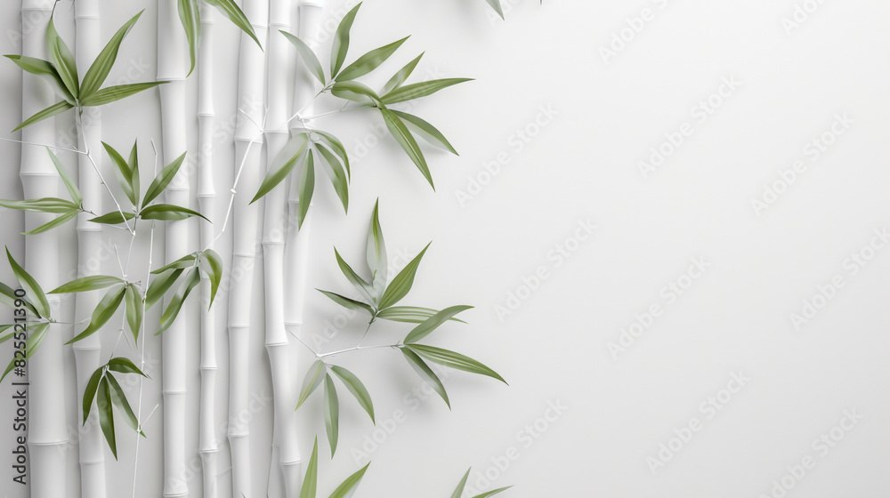 Bamboo Leaves in Black and White for Background. bamboo stalks on a white background. Asian Bamboo Art Painting on Textured Canvas. Bamboo Leaves in Black and White for Background. bamboo stalks on a white background. Asian Bamboo Art Painting on Textured Canvas.