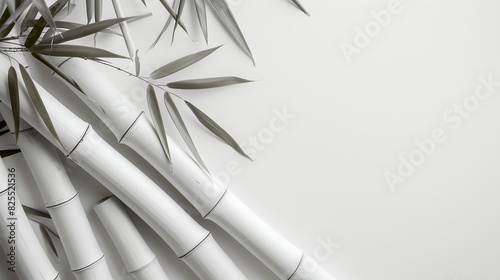 3d bamboo White background  photo