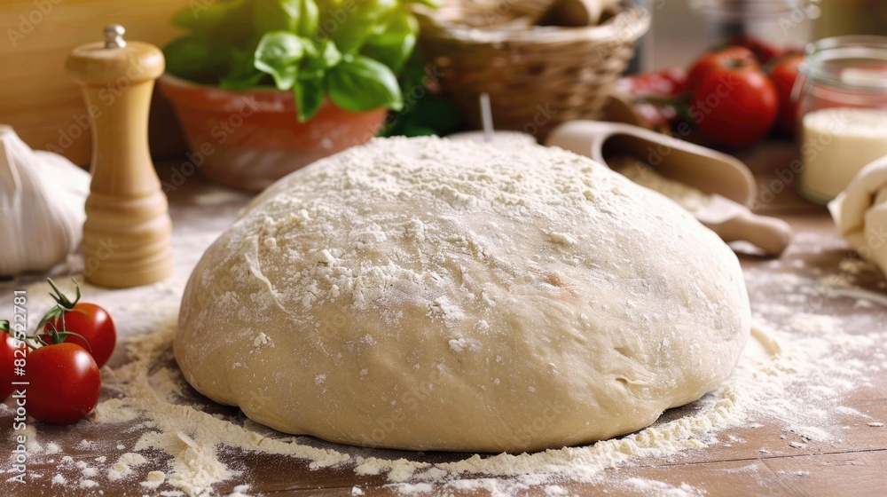 Bread Dough. Homemade Pizza Dough Ready for Baking. Italian Grain for Delicious Bread Making Bread Dough. Homemade Pizza Dough Ready for Baking. Italian Grain for Delicious Bread Making