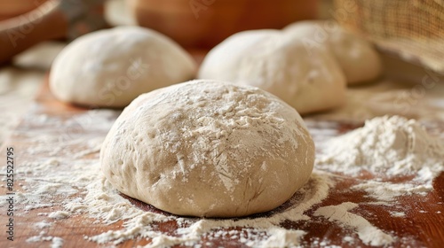 Bread Dough. Homemade Uncooked Dough for Pizza or Bread Making