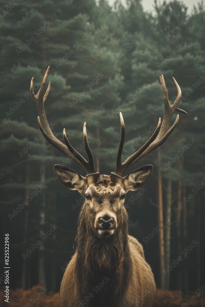 Fototapeta premium Christmas Template Poster. Retro Christmas Decorations with Sarcasm Concept