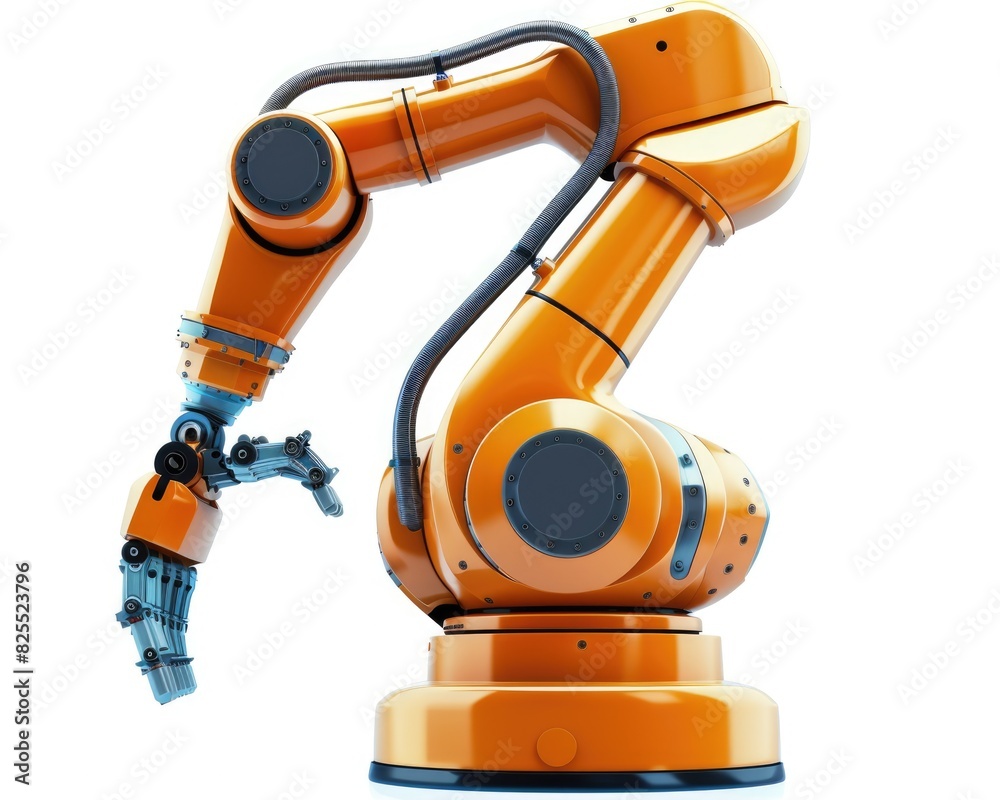 Manufacturing Isolated. Robotic Arm Precision Tool for Automated Industrial Production on White Background Manufacturing Isolated. Robotic Arm Precision Tool for Automated Industrial Production on White Background