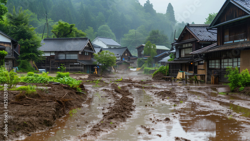豪雨の被害にあった日本の家 photo