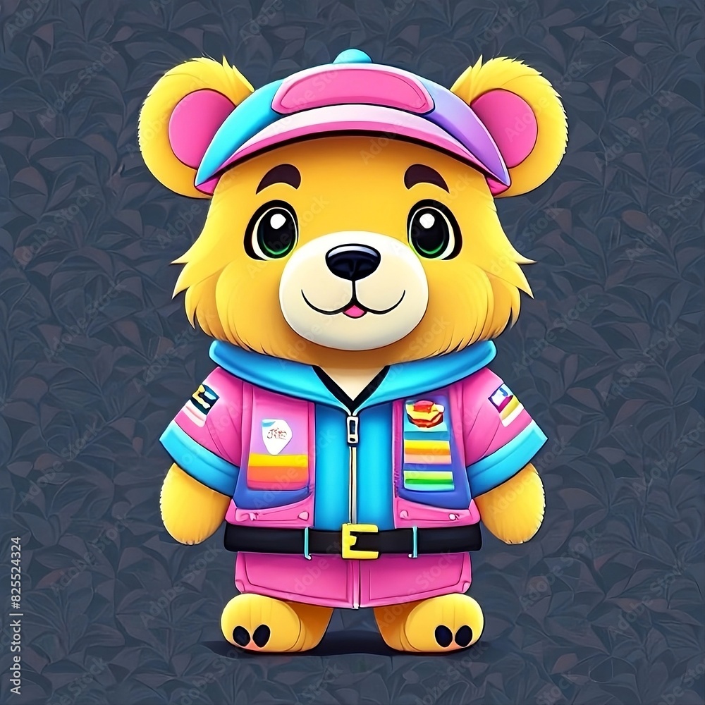 Fototapeta premium Vector bear character for t-shirt design
