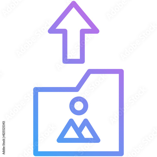 upload gradient line icon