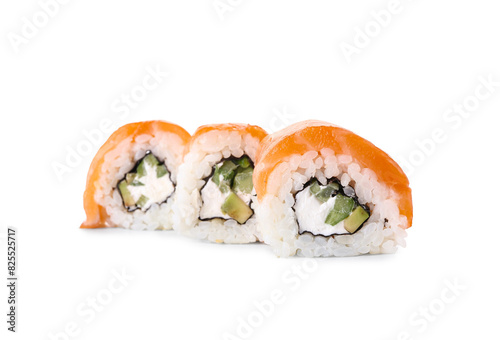 Fresh salmon sushi rolls wi...