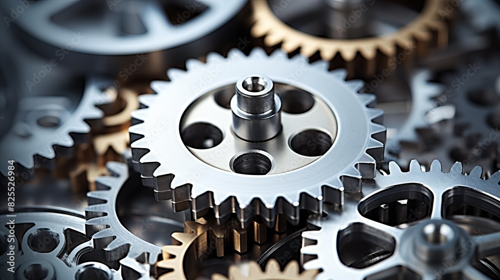 gear of a mechanical mechanism, concept: industry and organization of work with parts and drawings. Production design gear of a mechanical mechanism, concept: industry and organization of work with parts and drawings. Production design