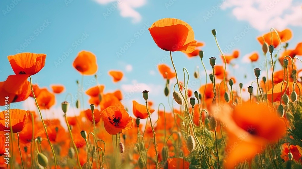 A photo of a vast field of blooming poppies.