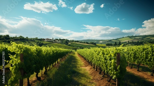 A photo of a well-maintained vineyard with grapevines
