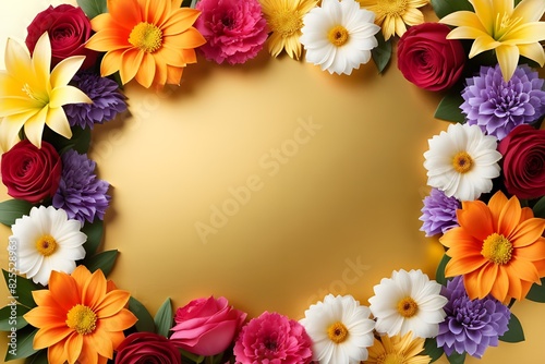 Wallpaper Mural a frame made of various flowers Torontodigital.ca