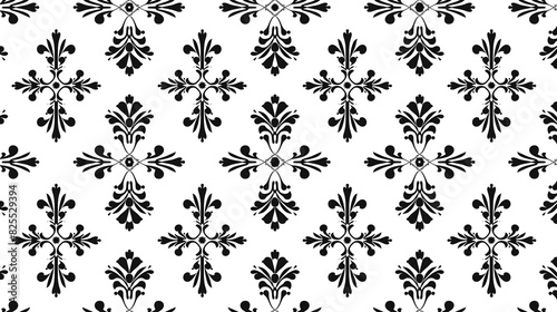 Pattern Background - Black floral and geometric motifs on a white background
