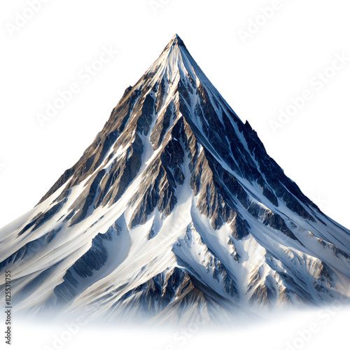 Snow-Covered Mountain on Transparent Background photo