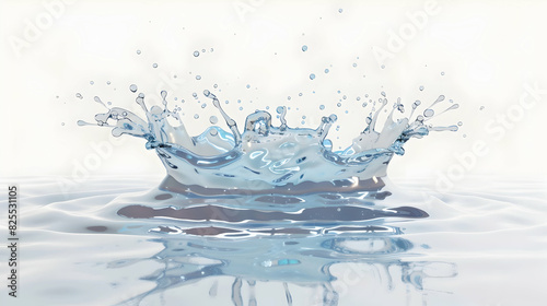 water liquid splash isolated on white background includes clipping path, transparent background realistic hyperrealistic