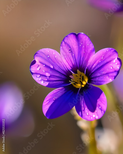 Close up of purple flower.