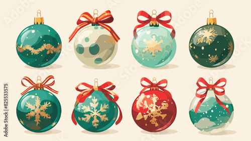 Christmas glass balls decoration set for winter and