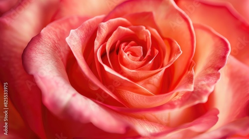 Close up macro shot of lovely blooming rose in spring