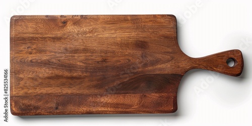 Luxury wooden textured handmade wood cutting board isolated on white background