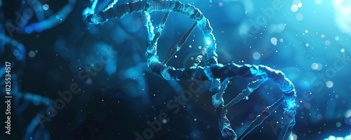 3d render of dna structure, abstract background photo