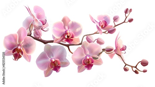 Elegant pink orchids in bloom. Beautiful floral composition with delicate flowers. Great for decorations and digital designs. AI