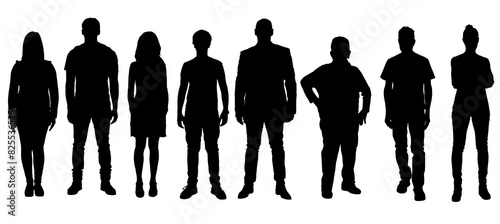 silhouette of a group of people standing