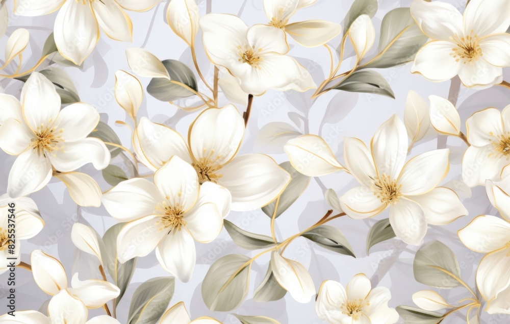 illustration pattern of white flowers illustration pattern of white flowers