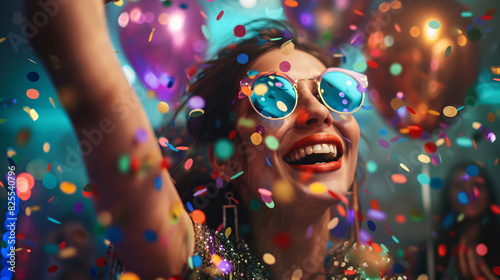 Joyful celebration with colorful confetti