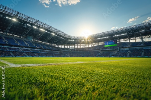 Develop a sports stadium with cutting-edge technology and a fan-friendly atmosphere