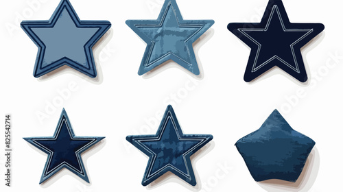 Denim patches of different shapes realistic vector