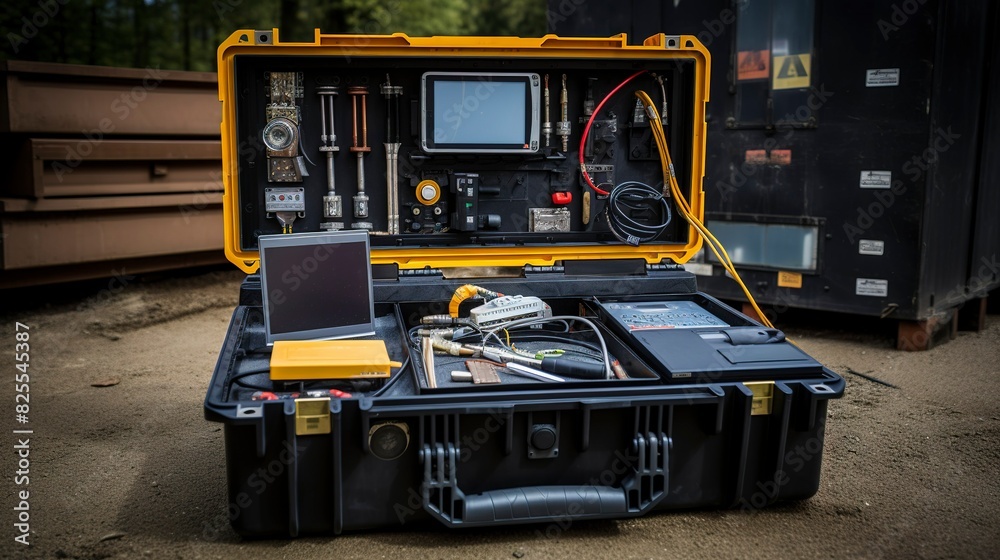 A photo of construction site soil testing equipment