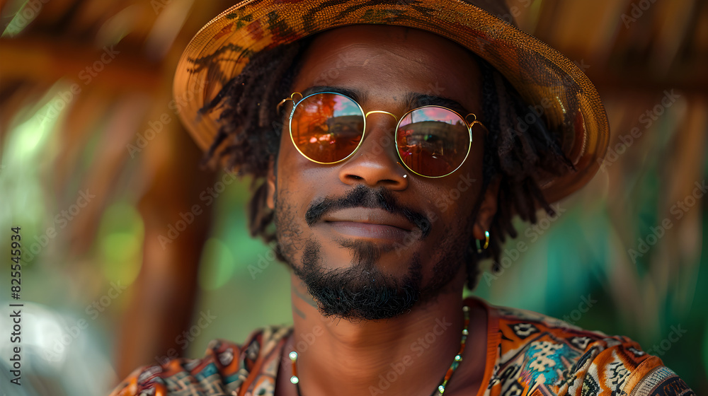 Close-up Portrait of a Man with a Smile and Dreadlocks Close-up Portrait of a Man with a Smile and Dreadlocks