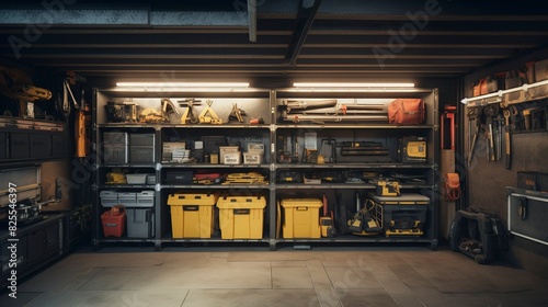 A photo of construction site tool storage area.