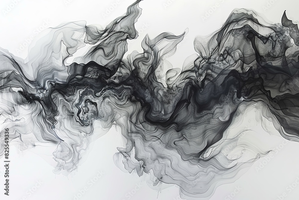 Contemporary Ocean Waves: Fluid Forms in Abstract Ink Art Contemporary Ocean Waves: Fluid Forms in Abstract Ink Art