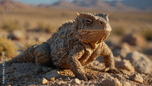 the horned desert lizard is relaxing
