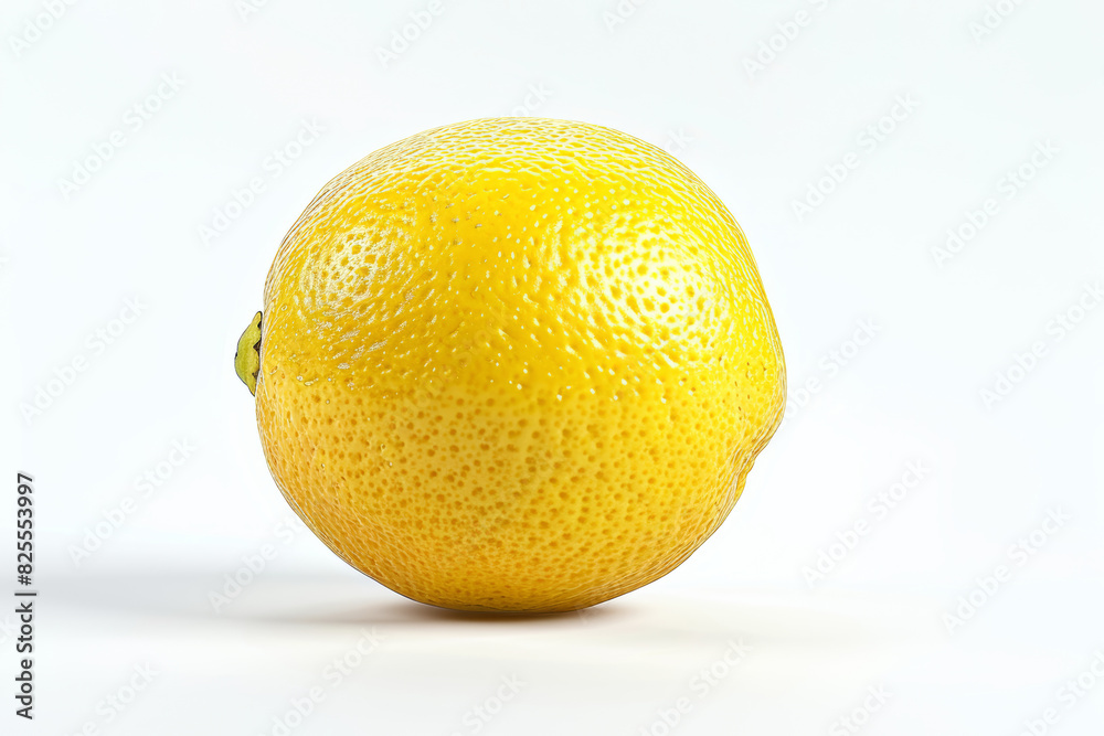 A vibrant yellow lemon isolated on a plain white backdrop, cut out from the background, with no background. Concept of freshness and zest. Generative Ai. A vibrant yellow lemon isolated on a plain white backdrop, cut out from the background, with no background. Concept of freshness and zest. Generative Ai.