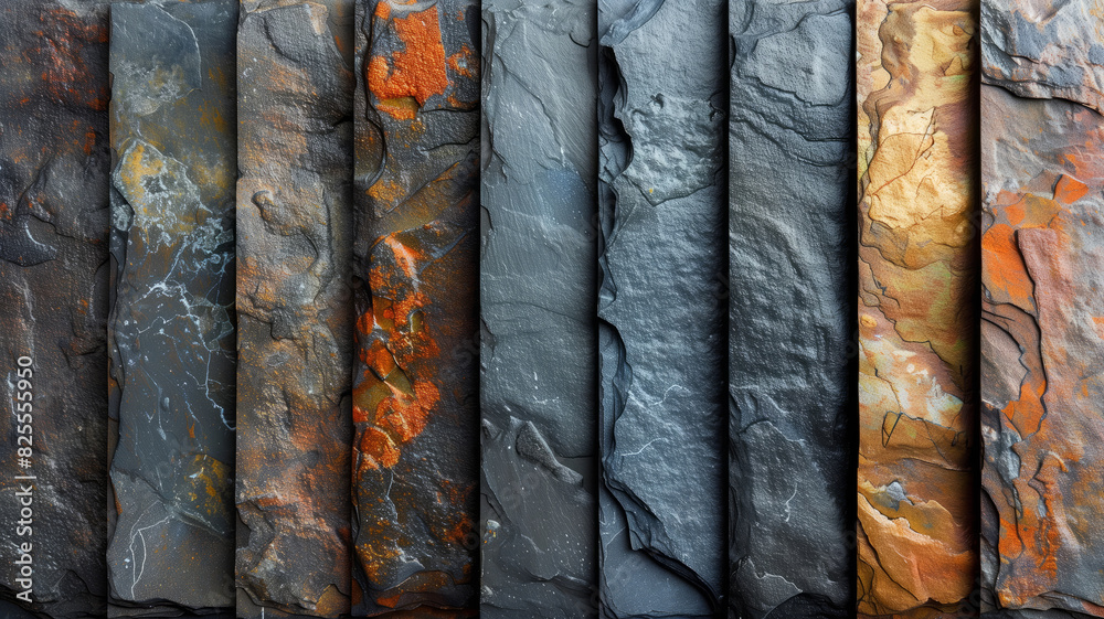 Slate Serenity: Dive into the richness of slate, featuring a fine-grained texture with layers of earthy colors, including deep charcoal, Slate Serenity: Dive into the richness of slate, featuring a fine-grained texture with layers of earthy colors, including deep charcoal,