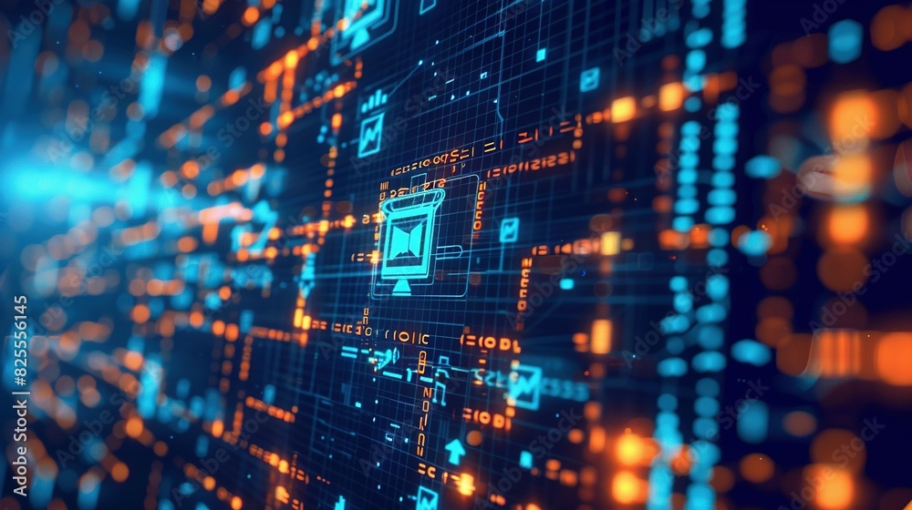 Cybersecurity Network Interface: High-Tech Display with Copy Space Cybersecurity Network Interface: High-Tech Display with Copy Space