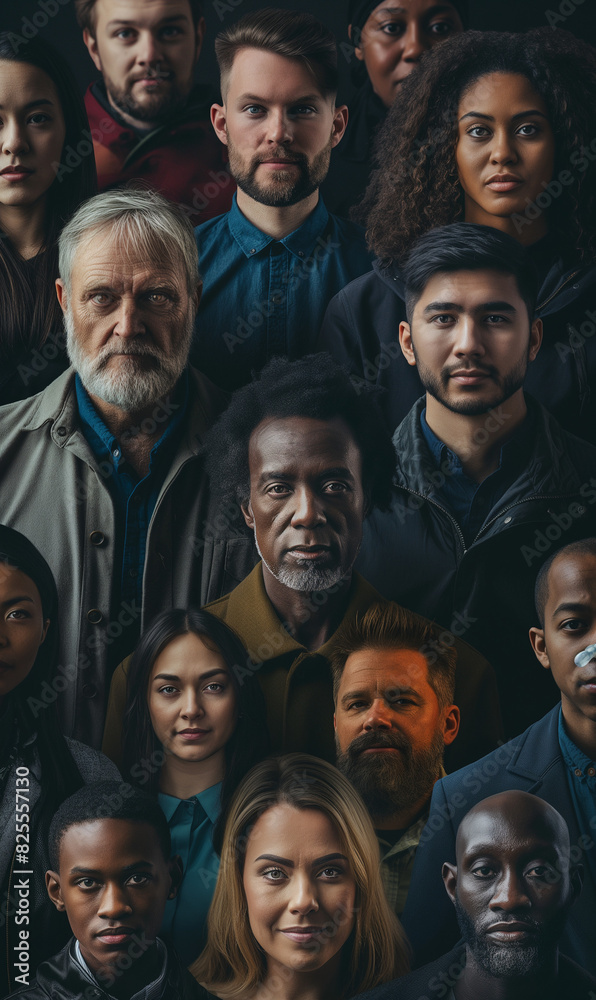 Church Group Portrait: Diverse People on Dark Background Church Group Portrait: Diverse People on Dark Background
