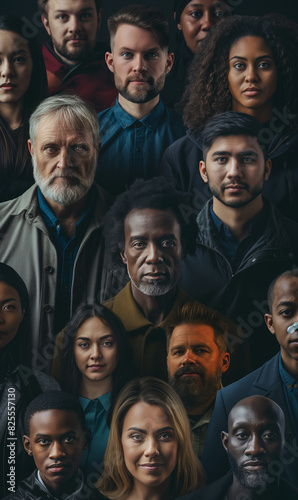 Church Group Portrait: Diverse People on Dark Background © dreamalittledream