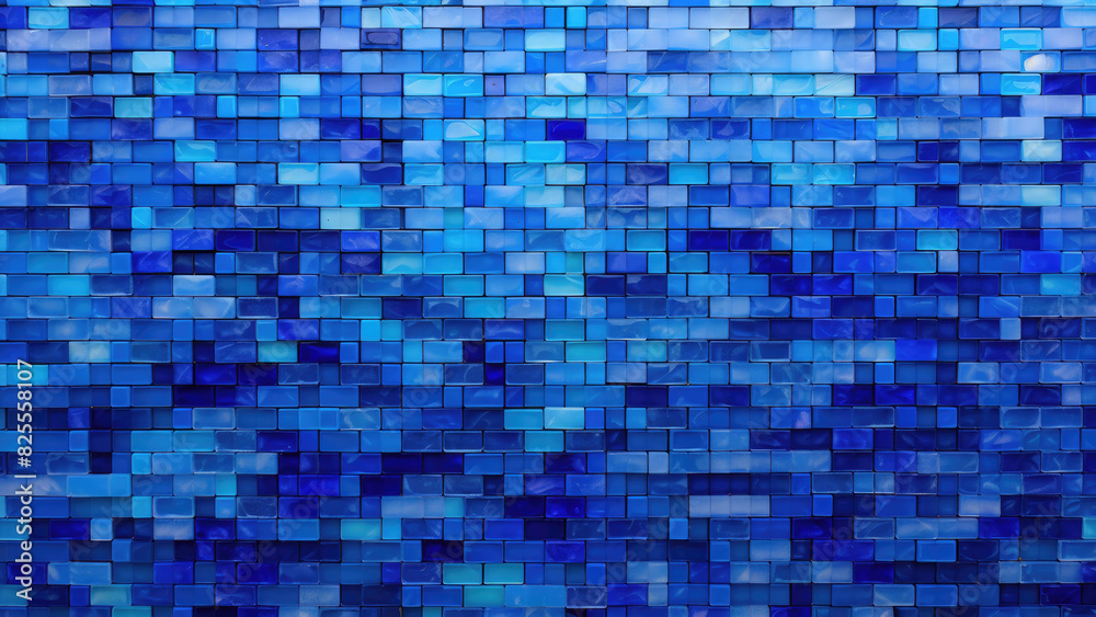 Abstract Blue Cubic Mosaic Texture

