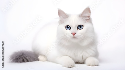 white cat on white